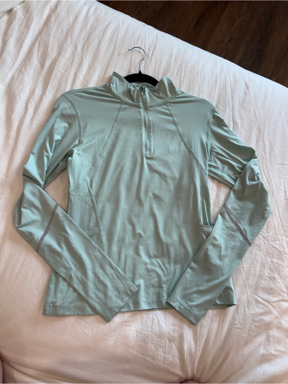 FP Movement by Free People Mint Green Half-Zip Long Sleeve Top